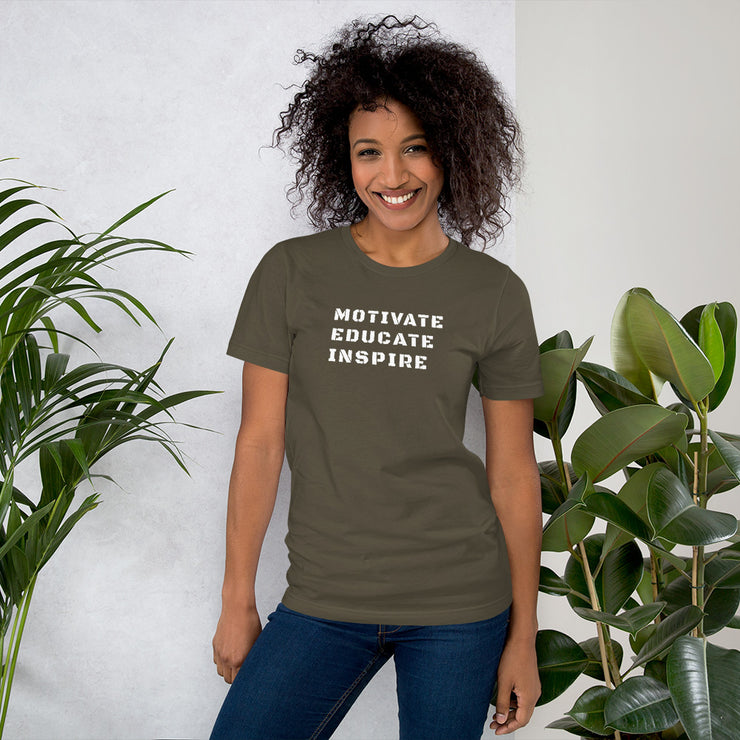 Motivate Educate Inspire Short-Sleeve Unisex T-Shirt