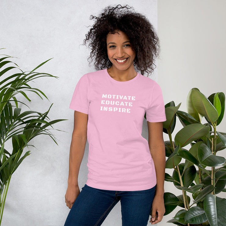 Motivate Educate Inspire Short-Sleeve Unisex T-Shirt